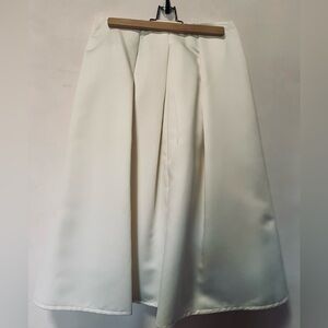 Midi Cream Satin Full Skirt